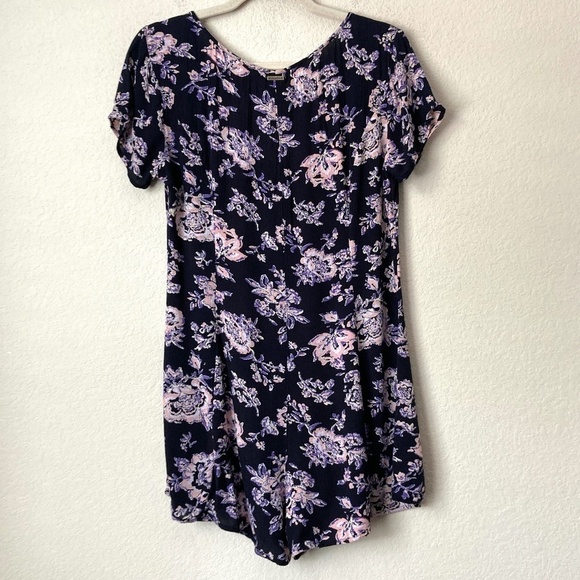 Billabong Boho Festival Frenzy Floral Print Button Front Romper Beachy - Picture 7 of 10